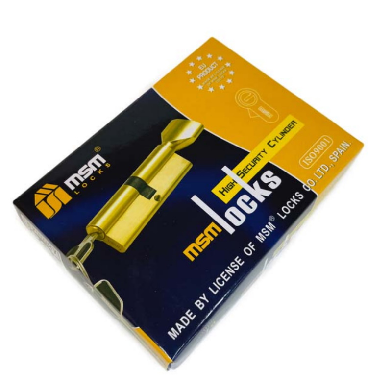 Цилиндровый механизм MSM CW90mm PB е124, перфорированный ключ-вертушка, полированная латунь в Твери