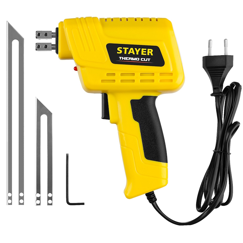 Набор для терморезки пенопласта и пластика Stayer Thermo cut 45255-H2, 150 Вт, в наборе: 2 ножа, быстрый рез пенопласта + пластика
