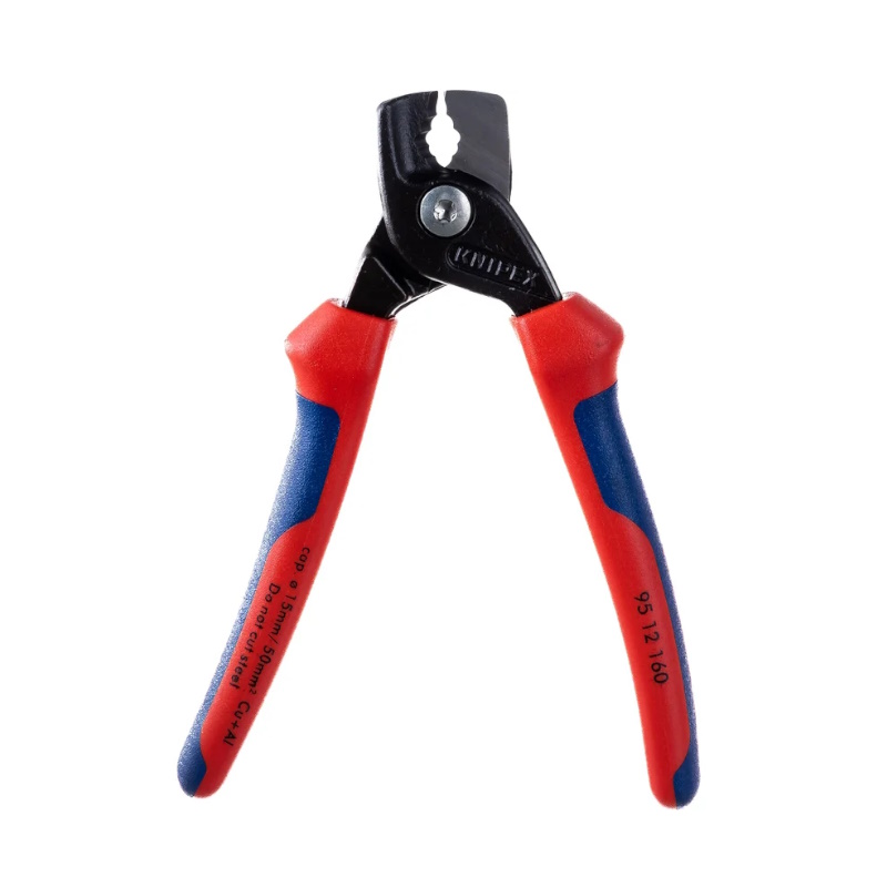 Кабелерез Knipex StepCut  KN-9512160, ступенчатый рез, Ø 15 мм (50 мм²), 160 мм, фосфатированный, 2-компонентные ручки  в Муроме