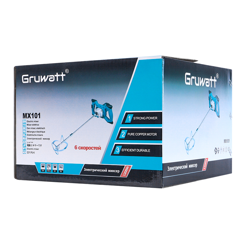 Электрический миксер Gruwatt MX101, 1200 Вт,  850 об/мин, 6 скоростей в Твери