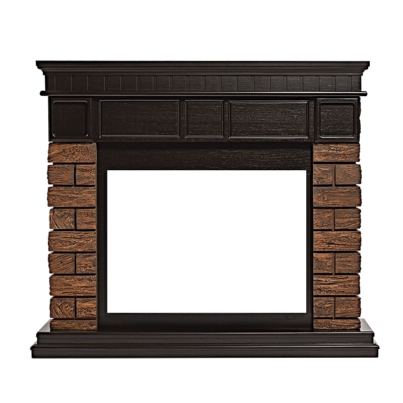 Портал Firelight Bricks Wood 25 НС-1287017, камень темный, шпон венге в Костроме
