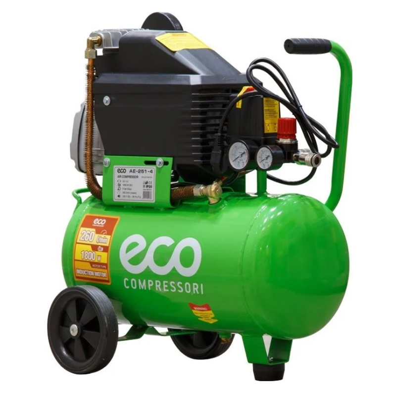 Компрессор масляный коаксиальный Eco AE-251-4 260 л/мин 8 атм, ресивер 24 л, 220 В, 1.80 кВт в Череповце