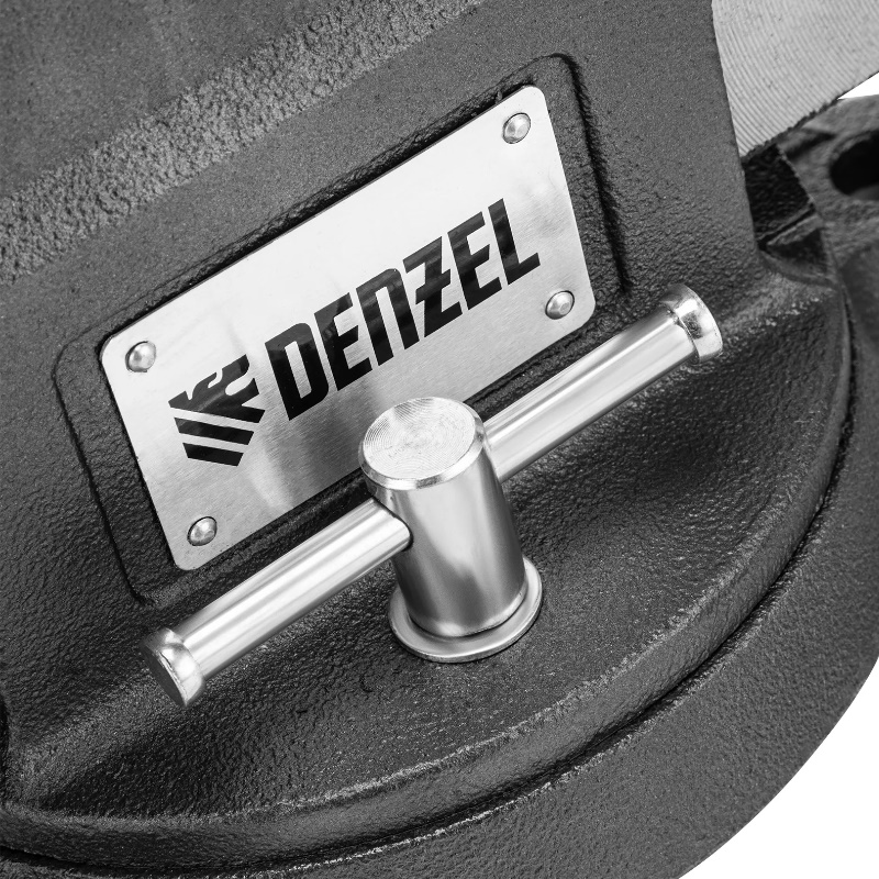 Тиски слесарные Denzel BVH-150 18685, 150 мм, поворотные, стальная направляющая, с наковальней в Угличе