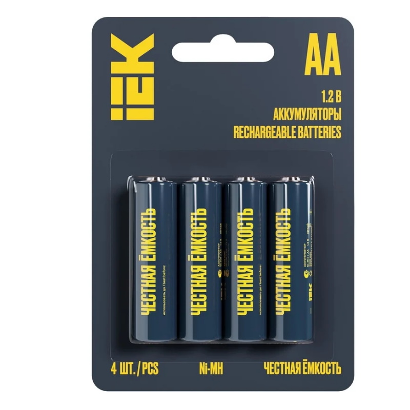 Аккумулятор IEK GREEN AAK-NIMH-06-2700-L04, Ni-MH, AA 2700мАч, 4шт, блистер