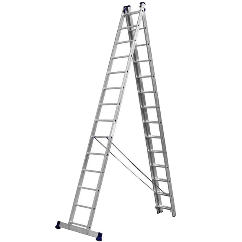 Лестница универсальная Сибин 38833-14 трехсекционная со стабилизатором 14 ступеней 23381₽