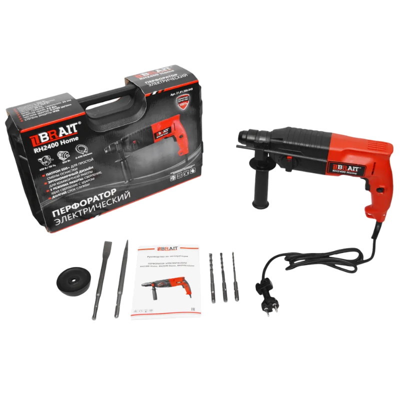 Перфоратор Brait RH2400 Home 21.01.266.049 Home  в кейсе в Ярославле