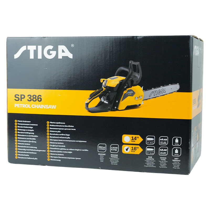 Бензопила Stiga SP 386 (длина шины 40 см/16", 57 зв, шаг цепи 0.375", вес 5.6 кг) в Рыбинске