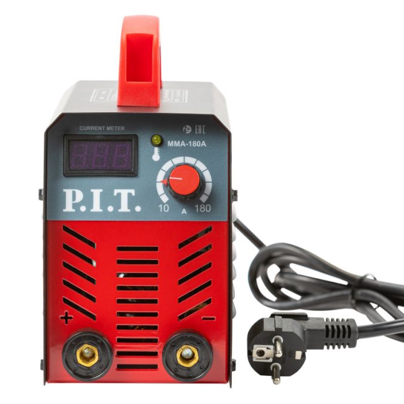Сварочный аппарат PIT PMI180-C IGBT 48кВт 180А ПВ-60 ММА 16-32мм 190-250В щиток щётка