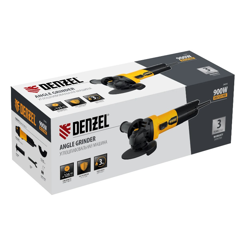 Машина шлифовальная угловая Denzel AGL125-900 26905, 900 Вт, 125мм, 11000 об/мин в Александрове
