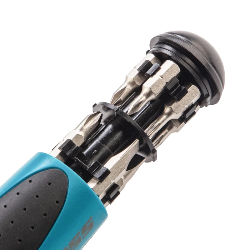 Отвертка-реверс + механизм SmartPush + биты Gross 11611, 12 пред., PH + SL + Torx, S2, 2к рукоятка в Иваново