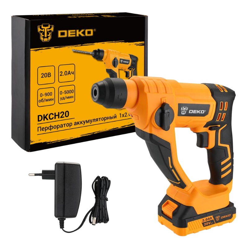 Перфоратор аккумуляторный Deko DKCH20 063-4411 20В 1x2Ач 6056₽