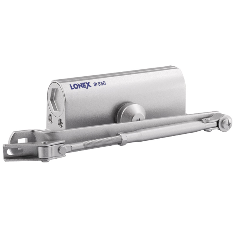 Доводчик дверной Lonex 330 20000,  от 50 до 120 кг, серебро, морозостойкий