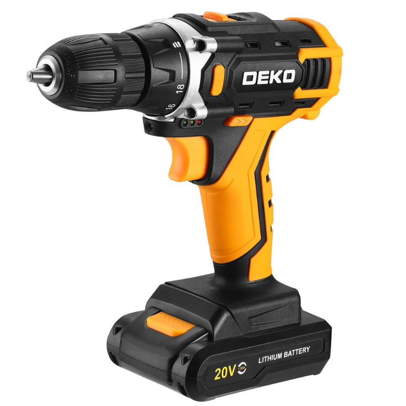 Аккумуляторная дрель-шуруповерт Deko Banger 080-1004 20V, 20В, 1x1.5Ач в Муроме