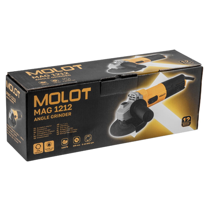 Угловая шлифмашина (болгарка) Molot MAG 1212 1333612, 125 мм, 1200 Вт, плавный пуск в Угличе