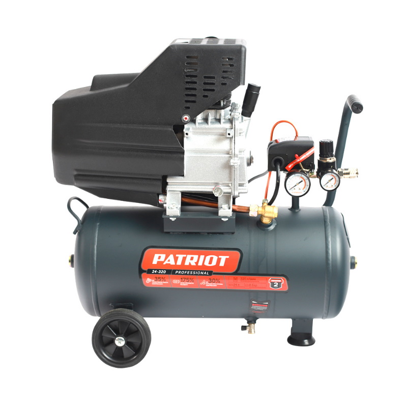 Компрессор поршневой масляный Patriot Professional 24-320, 320 л/мин, 8 бар, 2000 Вт, 24 л, быстросъемный 1/4" + "елочка" 525301945 в Твери