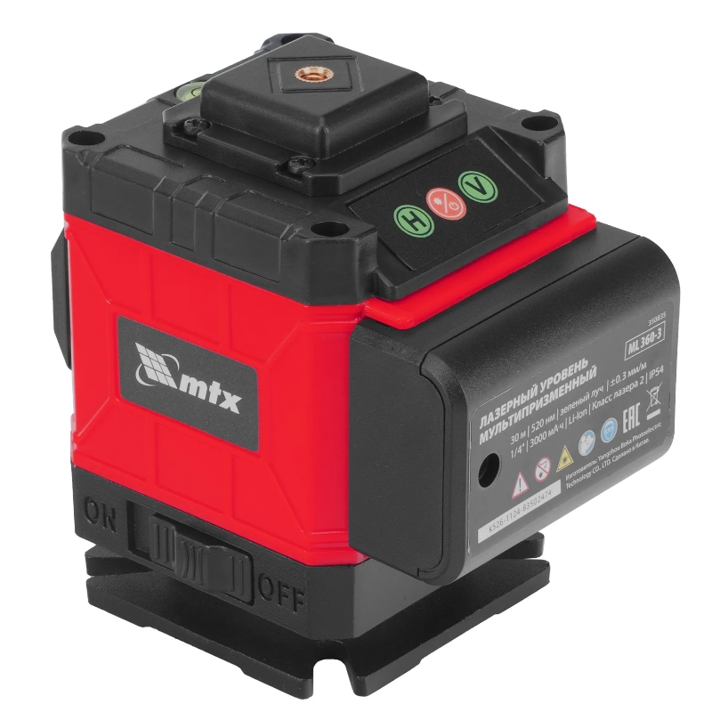 Лазерный уровень MTX ML 360-3 Basic SET 35083, м-призм.  30 м, зеленый луч, акк. Li 3000 мАч, сумка в Иваново