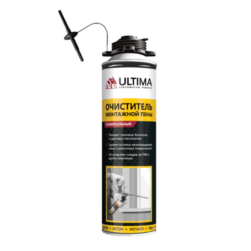 Очиститель монтажной пены ULTIMA RUS, 500 ml