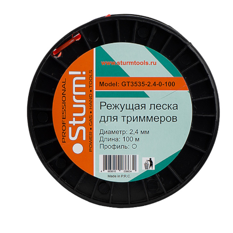 Леска для триммера Sturm GT3535-2.4-0-100