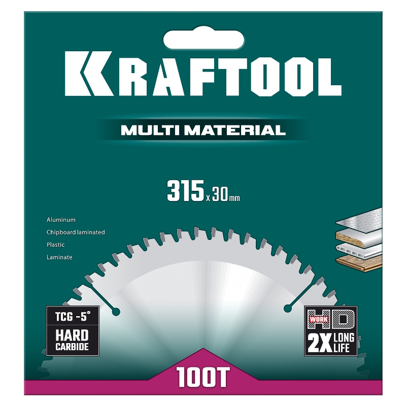 Пильный диск по алюминию Kraftoll Multi Material 36953-315-30, 315 х 30 мм, 96Т
