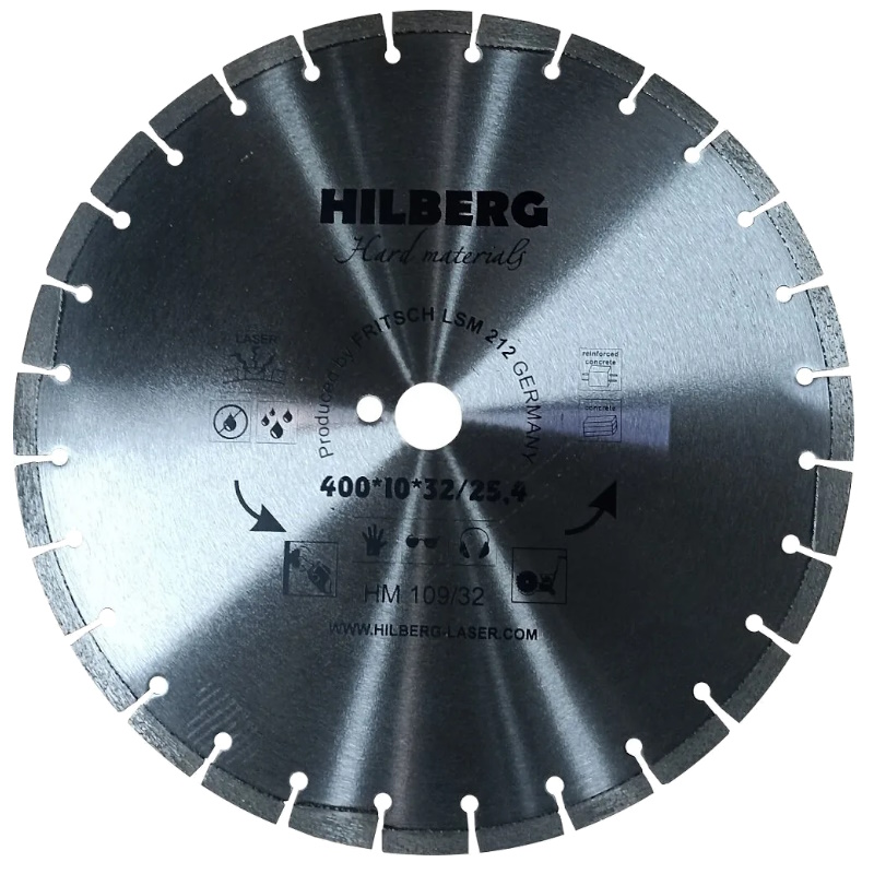Диск алмазный отрезной Hilberg Hard Materials Лазер HM109/32, 400*32/25.4