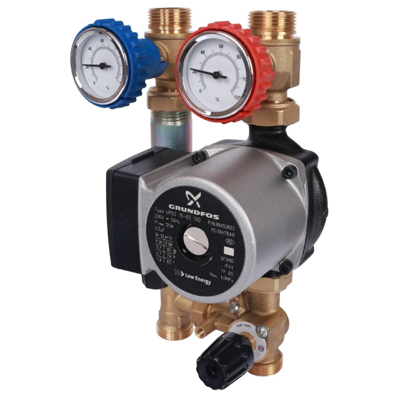 Насосная группа Stout SDG-0007-002002, с 3-х ходовым приводным смесителем, 3/4", с насосом Grundfos UPSO 15-65/130 в Иваново