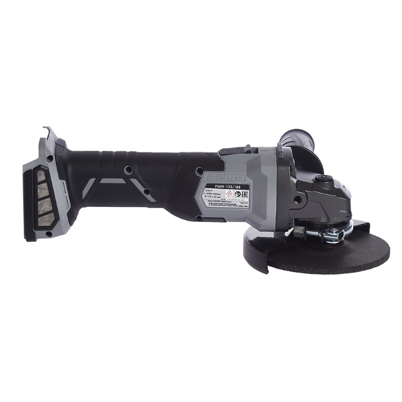 Аккумуляторная угловая шлифмашина Интерскол УШМ-125/18В (инструмент + аккумулятор + принадлежности)