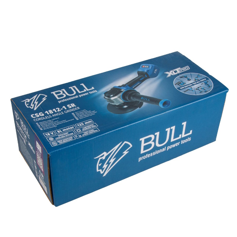 Угловая шлифмашина (болгарка) аккумуляторная Bull CSG 1812-1 SR XLTpro SOLO 1333947, 125 мм, 18 В, без АКБ и ЗУ, регулировка оборотов в Кинешме