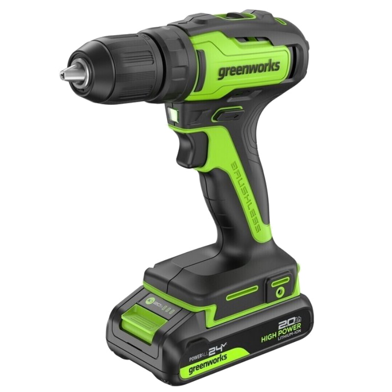 Дрель-шуруповерт аккумуляторная Greenworks GD24DD35 3704007CUA, 24V, б/щет, 29/35 Нм, 1x2Ач, ЗУ, коробка в Костроме