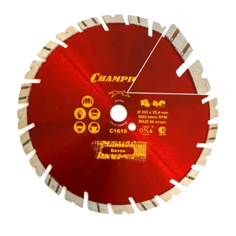 Диск алмазный универсальный Champion C1619, ST 300/25,4/14 Fast Gripper (бетон, кирпич, тротуарная плитка) в Муроме