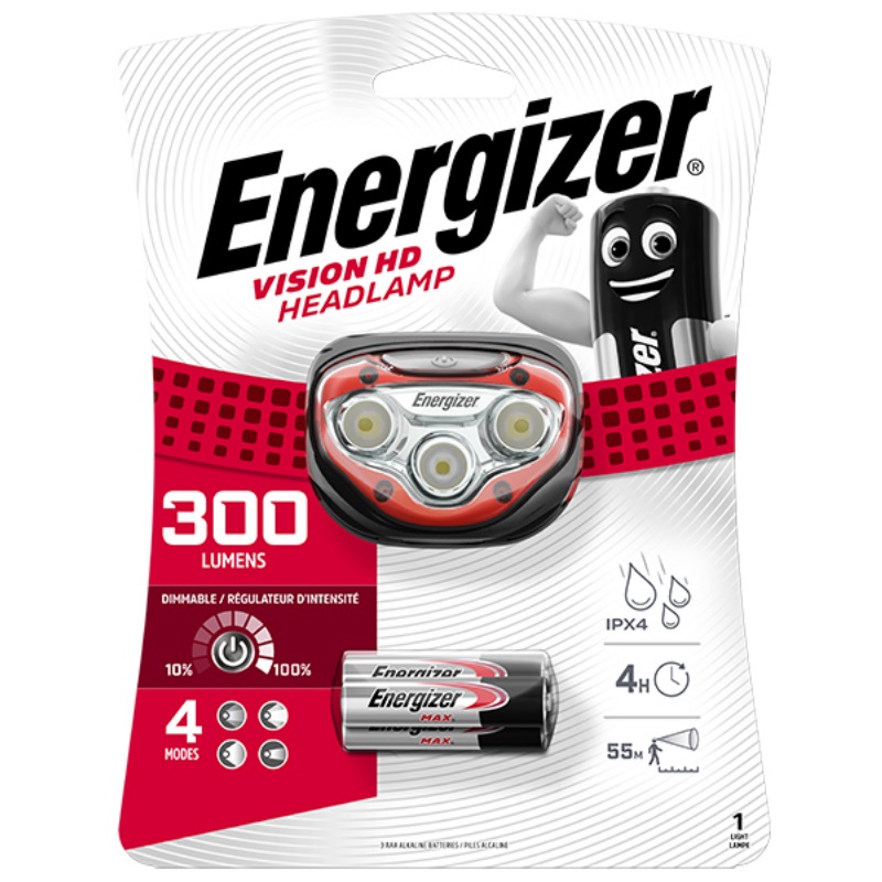 Фонарь налобный светодиодный Energizer HL Vision HD + 3xAAA 300 Лм в Твери