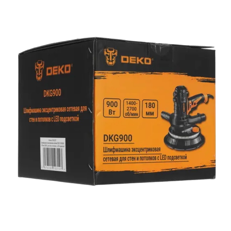 Шлифмашина эксцентриковая Deko DKG900 063-2207 (180 мм, 900 Вт, для стен и потолков, с LED подсветкой) в Муроме