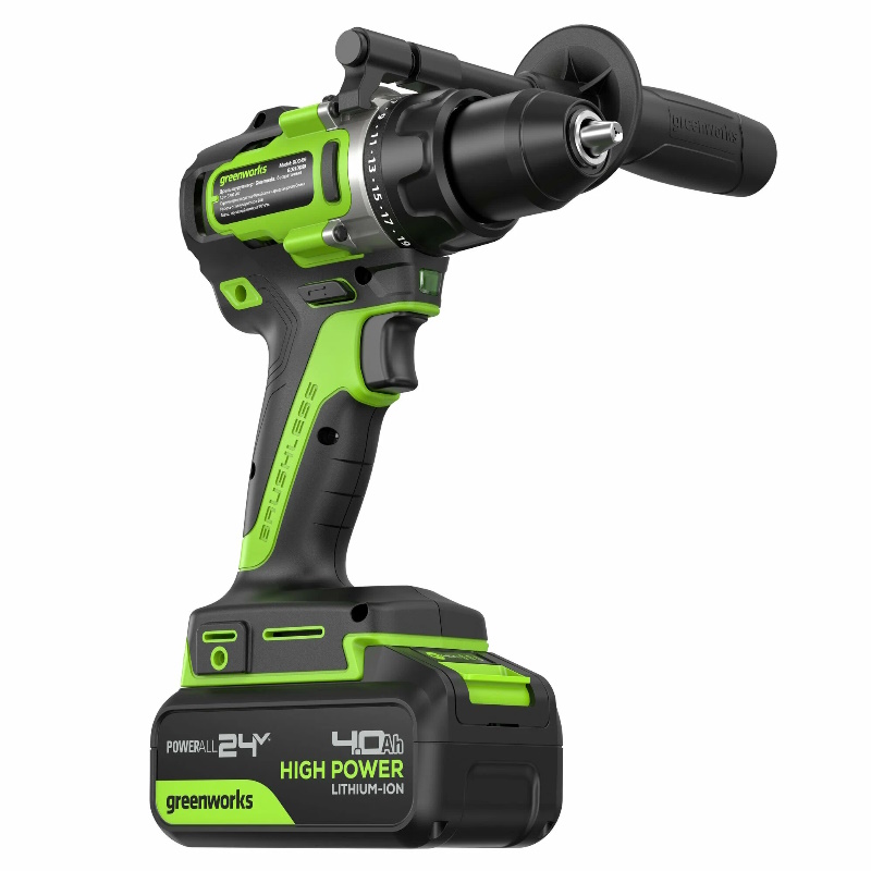 Дрель-шуруповерт аккумуляторная Greenworks 24V GD24DD90 3707507CUB, б/щет, 45/90 Нм,1x4 Ач, ЗУ, кор во Владимире