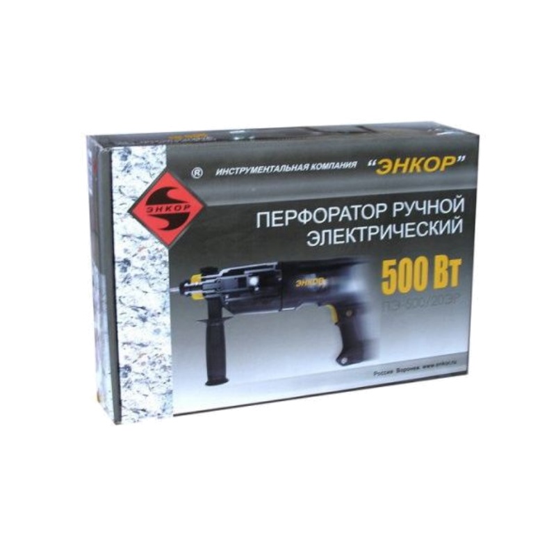 Перфоратор Энкор ПЭ-500/20ЭР в кейсе, с защитной муфтой в Костроме
