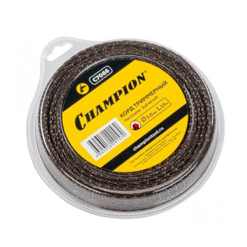 Корд триммерный Hurricane saw twist Champion C7091 37мм 8 м зубчатый витой 238₽