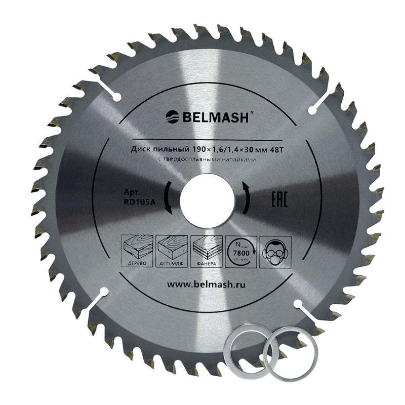 Диск пильный Belmash 190×1,6/1,4×30/25,4/22,2 48Т RD105A