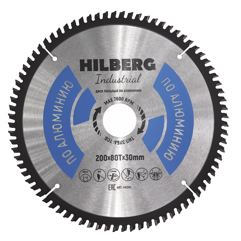 Диск пильный Hilberg Industrial HA200 по алюминию 2003080Т 1604₽