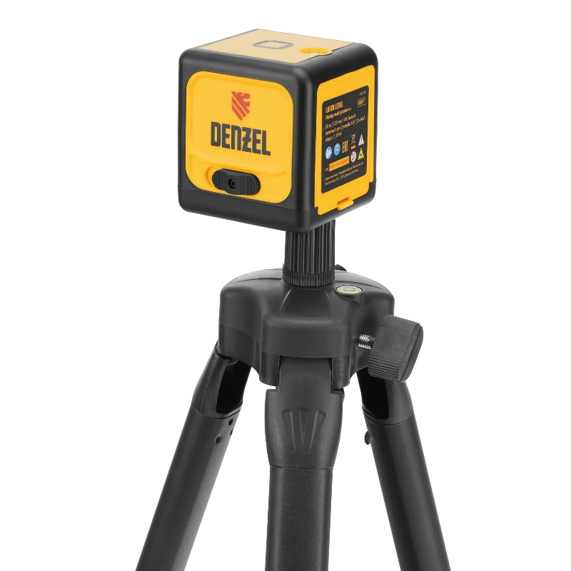 Лазерный уровень Denzel DQB-T 350165, 30 м, зеленый луч, батарейки, штатив в Вологде