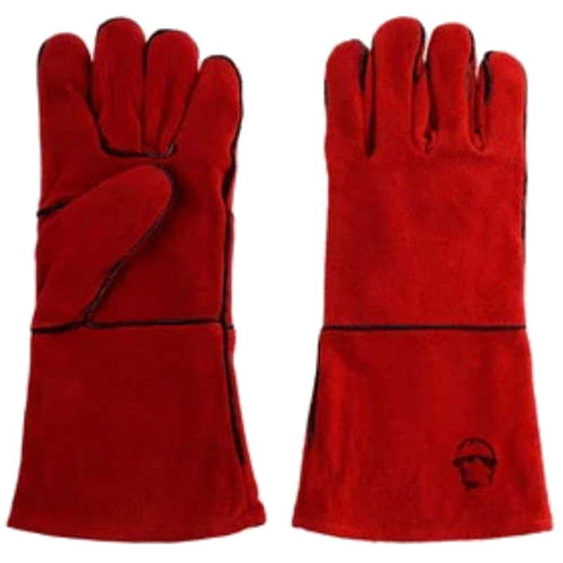 Краги спилковые с подкладкой красные РосМарка 004 КЕ1470 (пара)