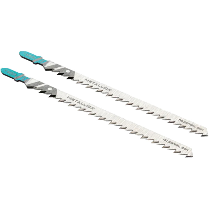 Пилки для лобзика Metallica Optima T501DL 909133, 152/126 мм, шаг 4 мм, HCS, быстрый рез, по дереву, 2 шт