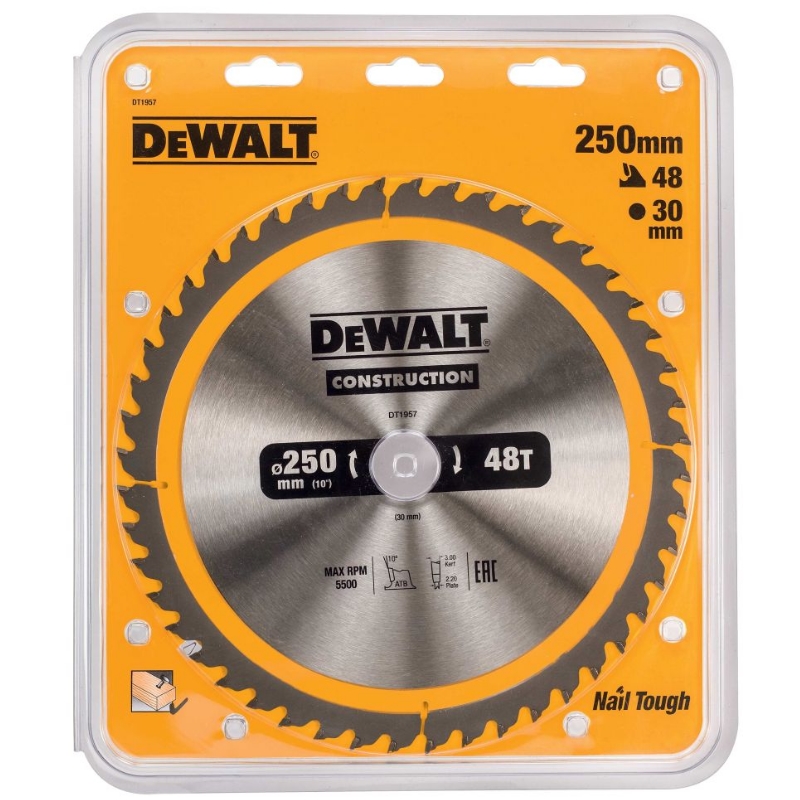 Пильный диск DeWalt DT1957-QZ CONSTRUCT, 250/30 48 ATB +10° во Владимире