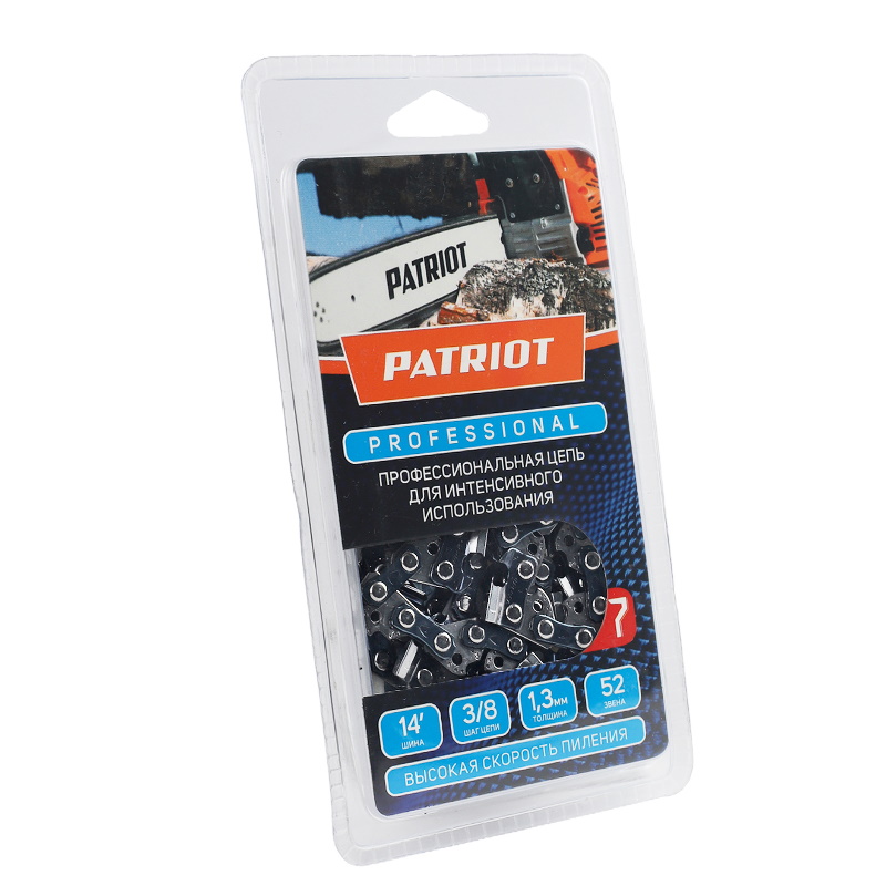 Цепь Patriot 91LP-52E 862321035 3/8 1,3 52 звена, чизель, Professional (блистер) в Череповце