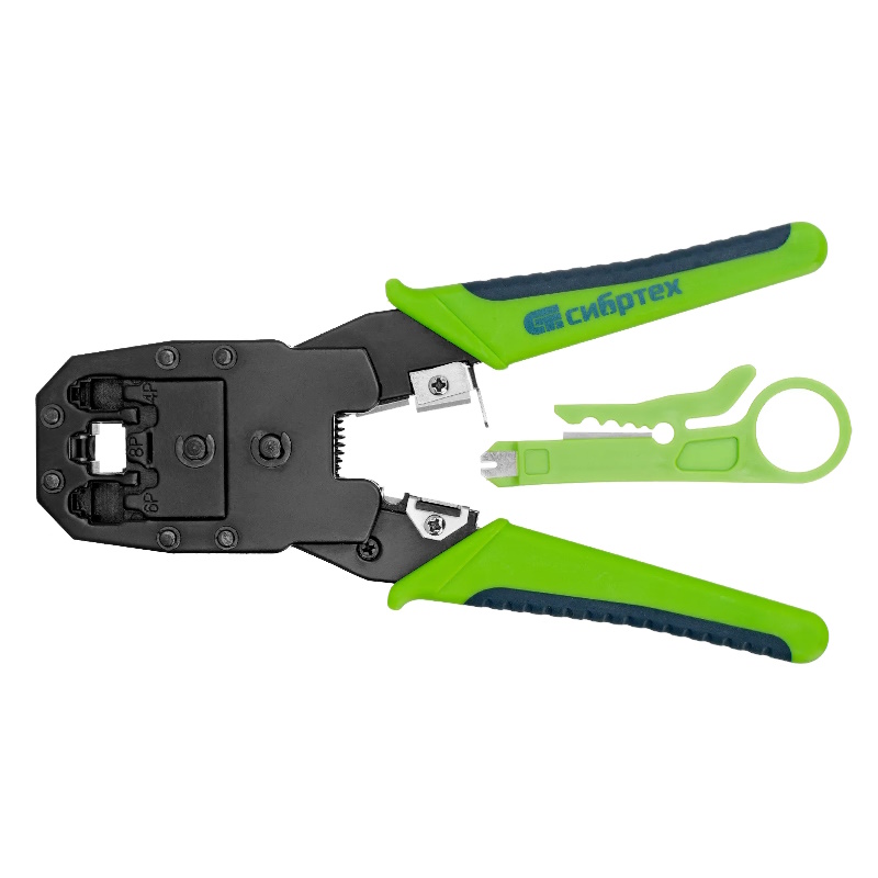 Клещи для обжима телефонных и компьютерных клемм Сибртех 17733 4P 6P 8P функция обрезания проводов 544₽