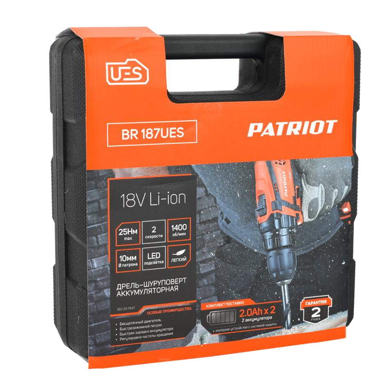 Аккумуляторная дрель-шуруповерт Patriot BR 187UES 180301547 в Муроме