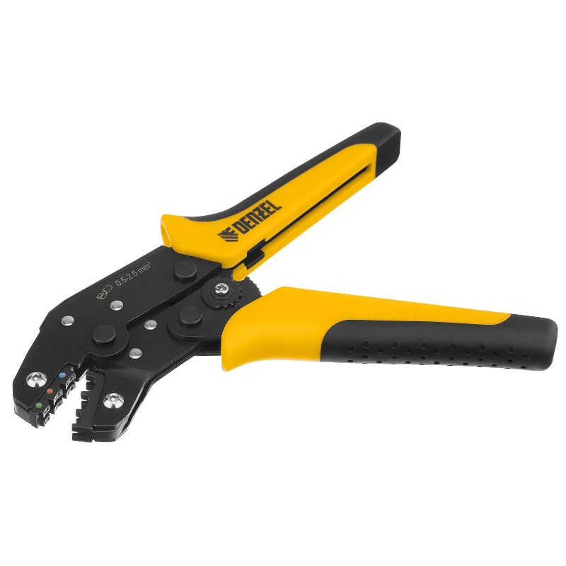 Клещи для обжима Denzel 17747 (для изолированных наконечников НКИ и НВИ, разъемов РПИ, гильз ГСИ, 0,5 - 2,5 мм2)