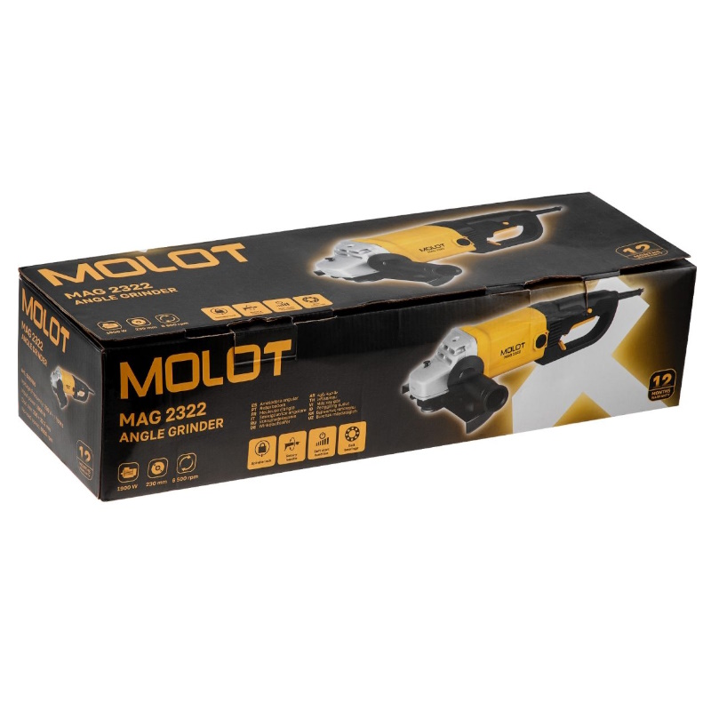 Угловая шлифмашина (болгарка) Molot MAG 2322 1335590, 230 мм, 1900 Вт, плавный пуск