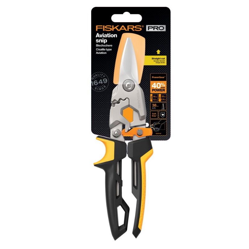 Ножницы для металла Fiskars PowerGear 1027207, прямые  в Туле