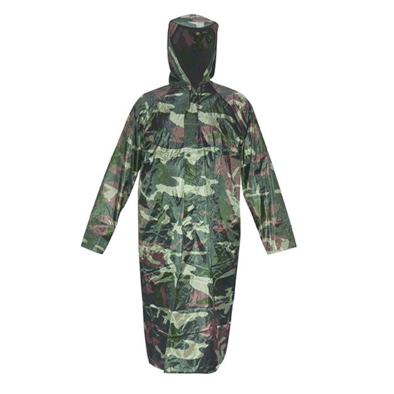 Плащ дождевик с капюшоном и карманами Fit "Камуфляж" 12162, размер XXL