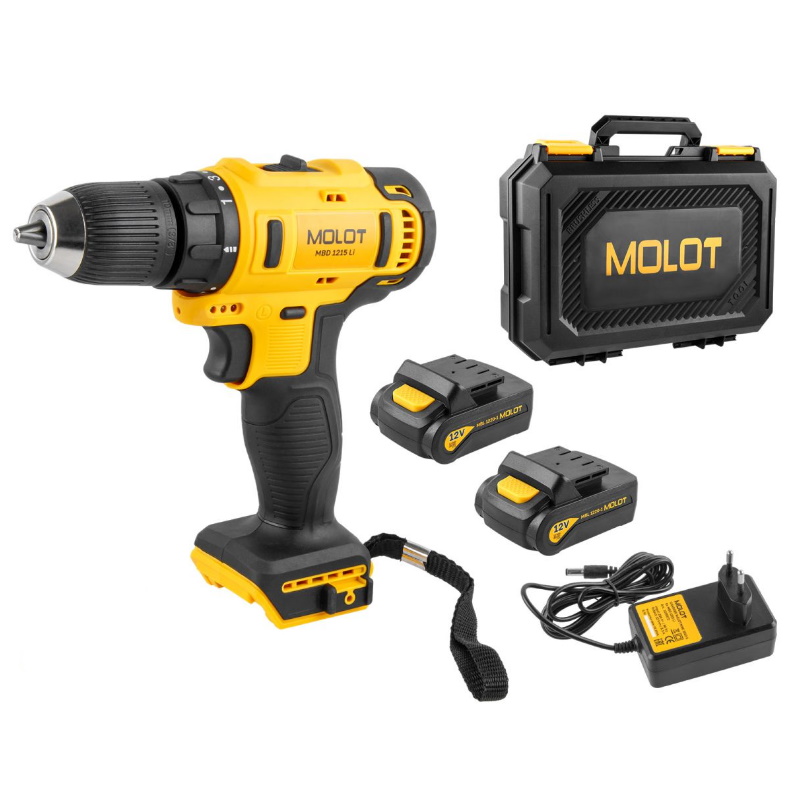 Аккумуляторная дрель-шуруповерт Molot MBD 1215 Li 1335568, в чемодане во Владимире