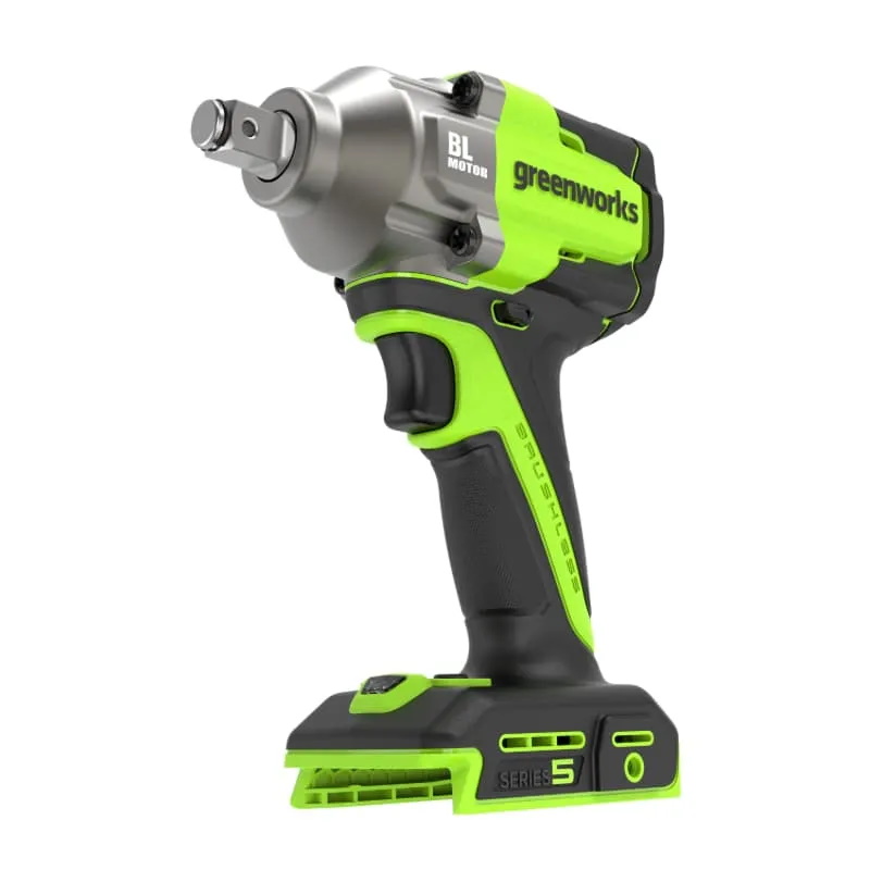 Гайковерт Greenworks IW5500 24V 3805007CUB, ударный, аккумуляторный, бесщеточный, 1/2'', 500Нм,3 режима,1х4Ач,ЗУ,кор