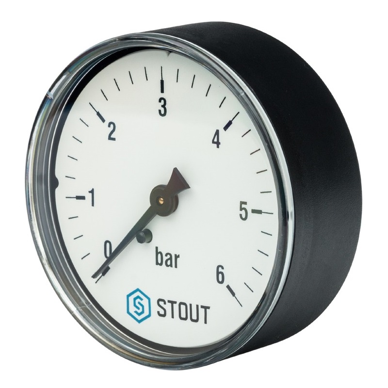 Аксиальный манометр Stout SIM-0009-630608 (Dn 63 мм)